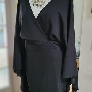 Elegant Black Cape Dress 2X - New With Tag